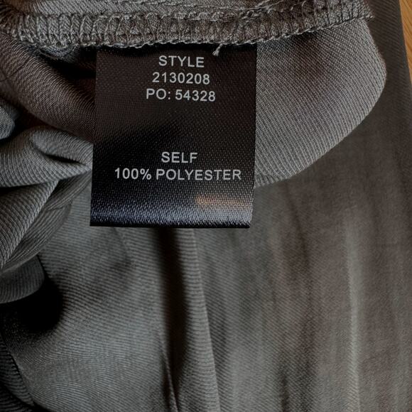 Current Air Ruffle Satin Long Sleeve Charcoal Peasant Blouse NWT - Picture 7 of 8